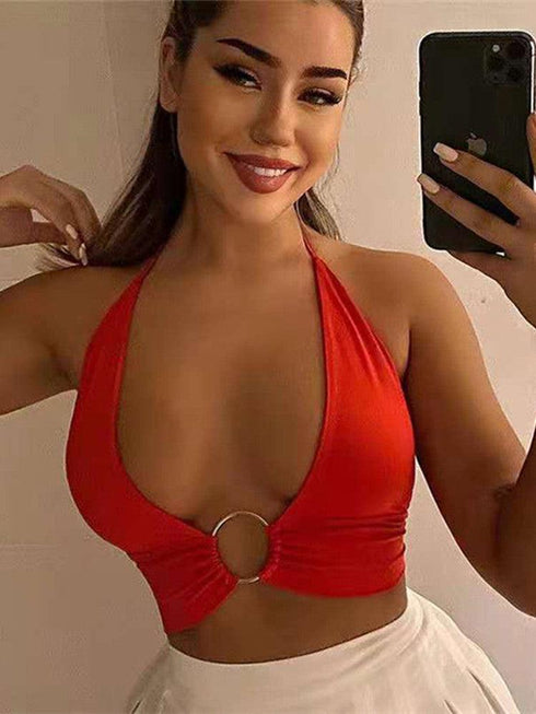 Super Hot Backless Chest Halter